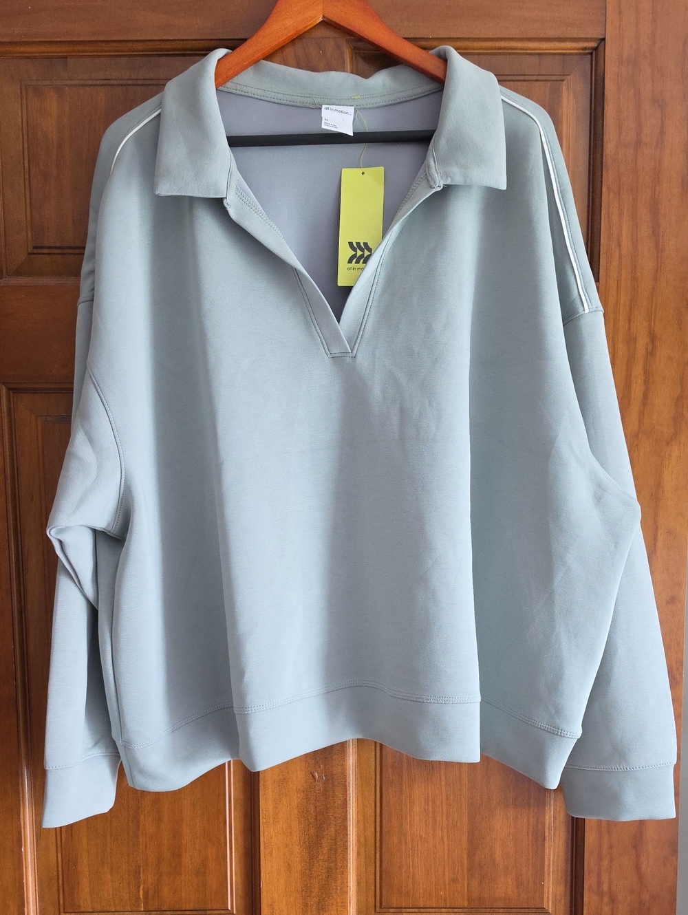 all in motion Sage Green Collared Pullover Sweatshirt